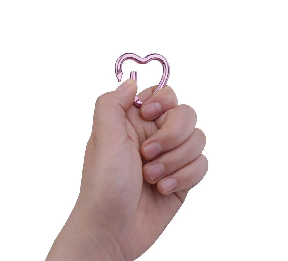 munkees mini karabijnhaak hart roze 2-pack