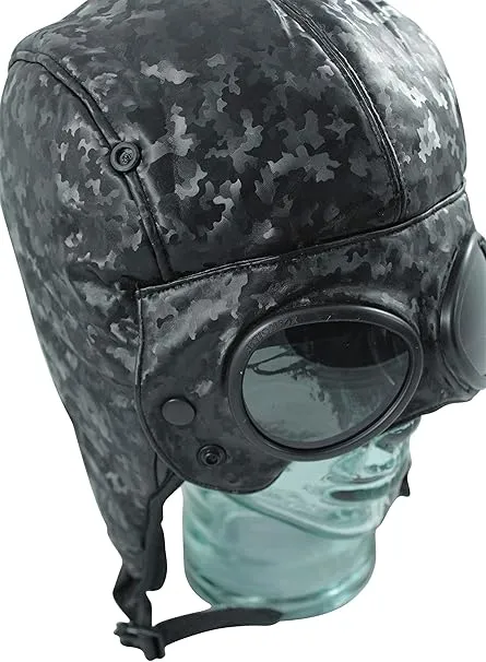 Action Fox Goggle skimuts met bril fleece zwart 58 cm