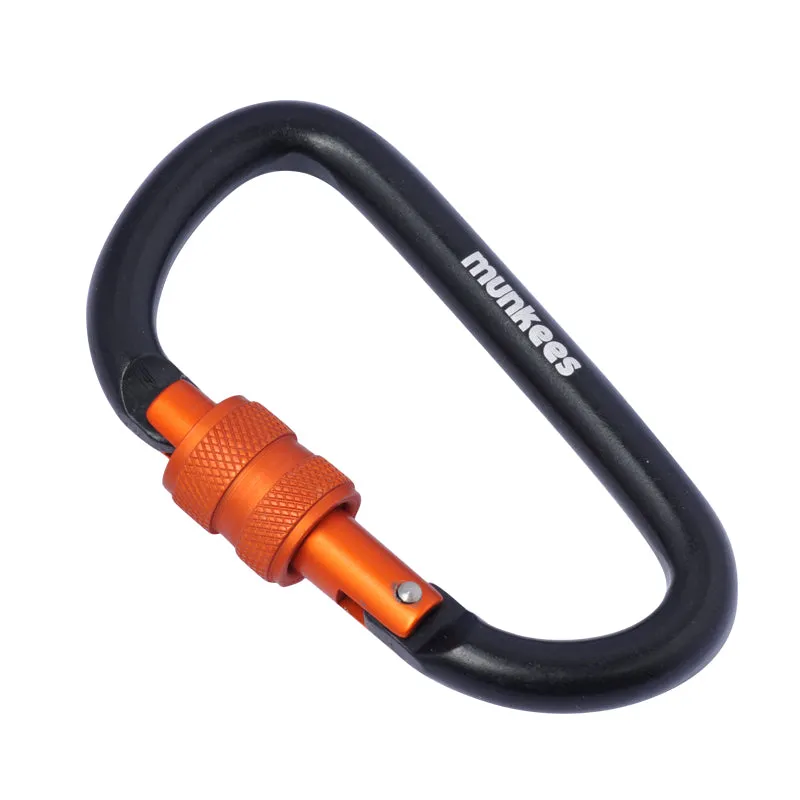 munkees karabijnhaak D-ring 80 mm schroefsluiting