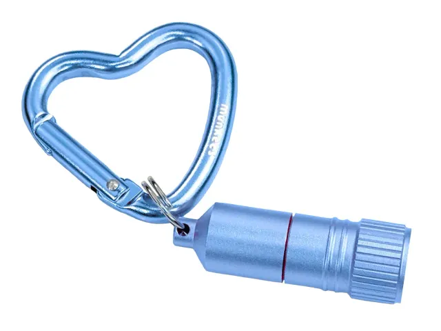 Munkees Hart mini zaklamp karabijn blauw