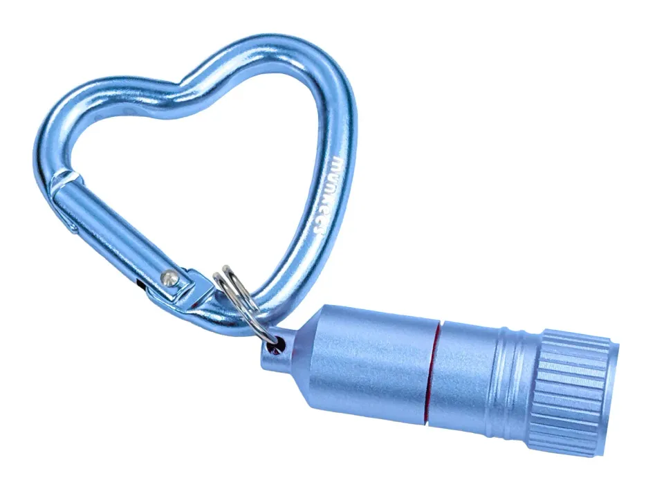 Munkees Hart mini zaklamp karabijn blauw