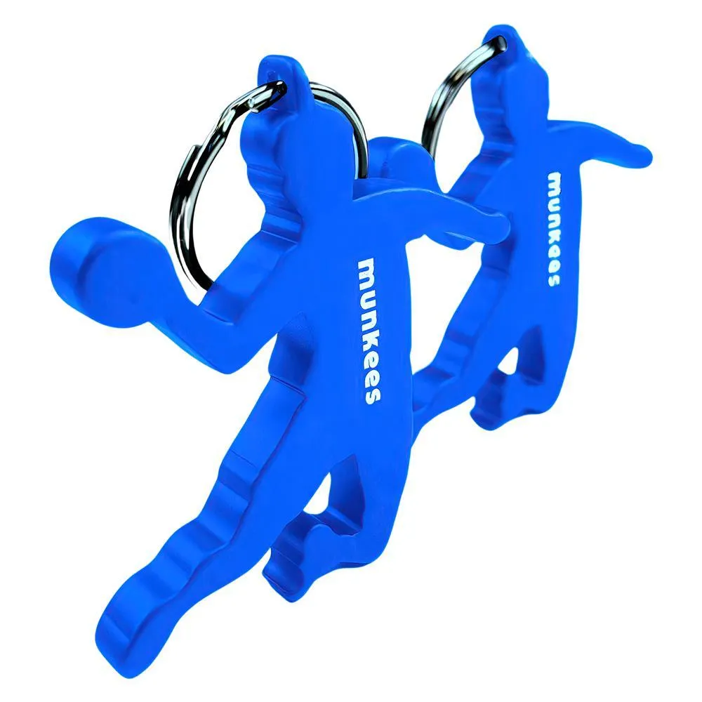 Munkees Handballer flesopener sleutelhanger 1x blauw aluminium