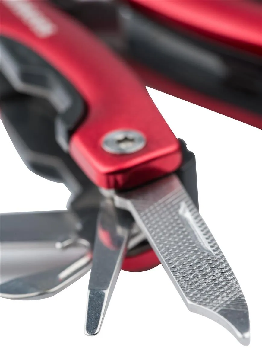 munkees multitool 9 functies rood RVS