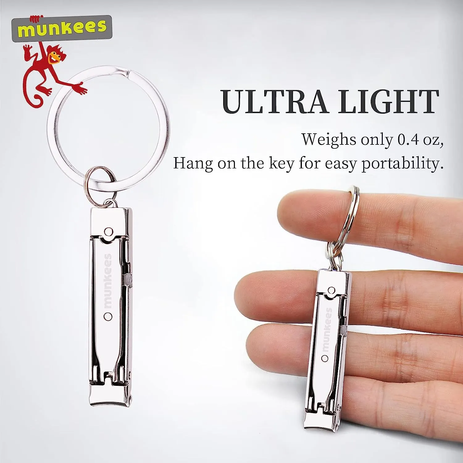 Munkees ultradunne mini nagelknipper sleutelhanger