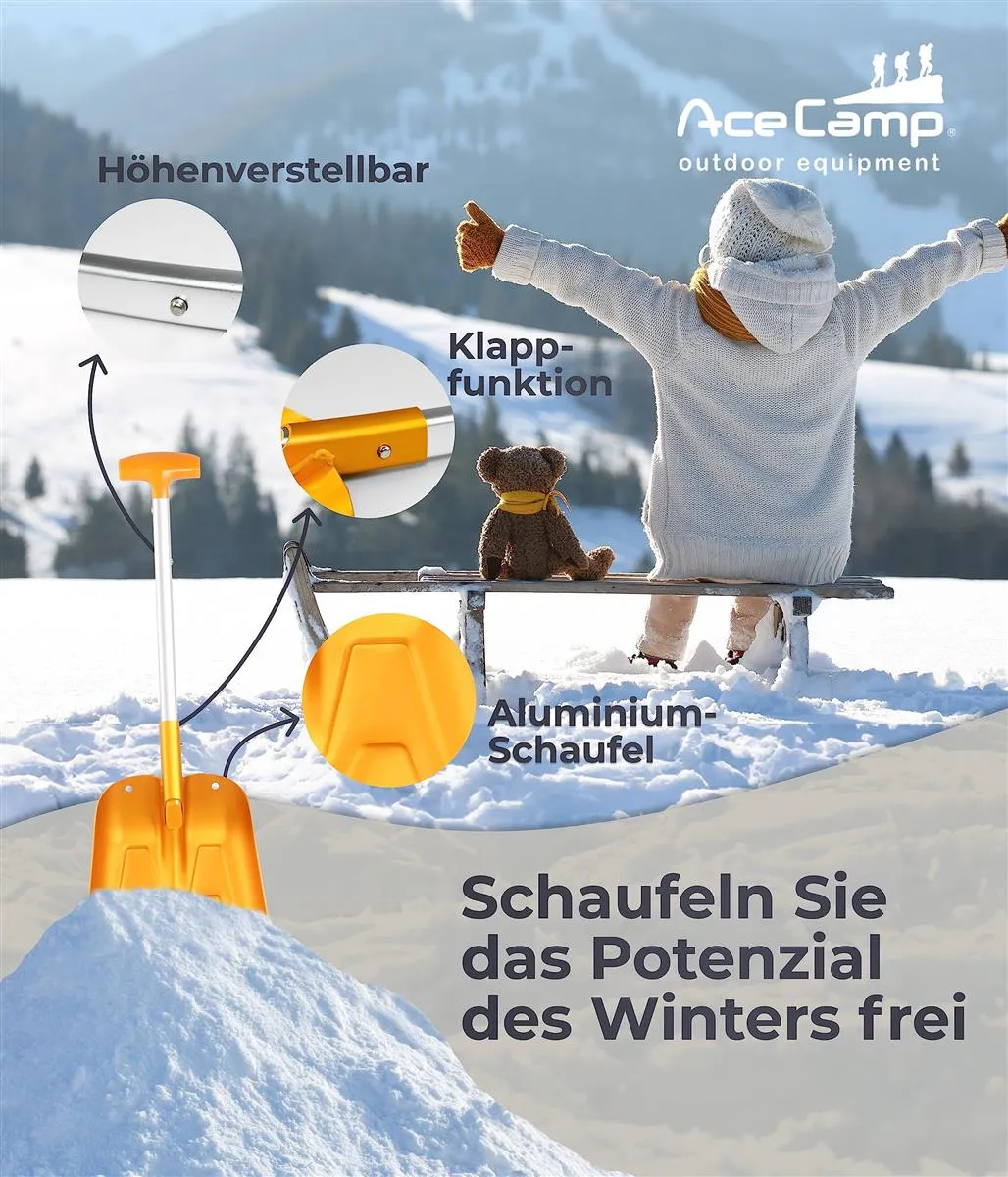 AceCamp sneeuwschep aluminium opvouwbaar 525 g