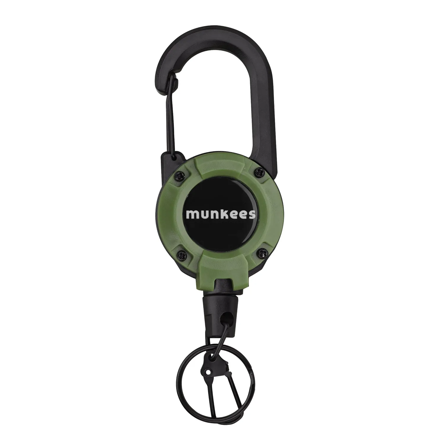 MUNKEES Ausweishalter badgehouder met staalkabel 64 cm olijf