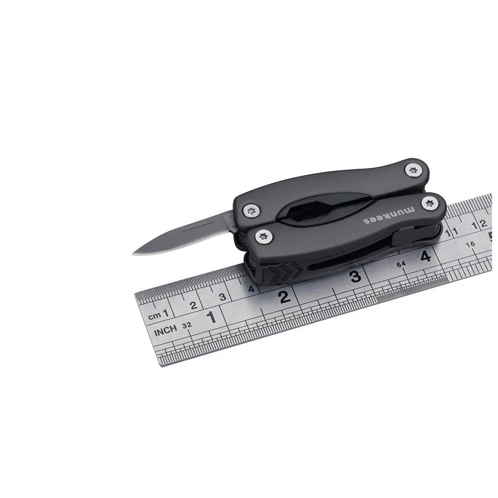 Munkees 9-in-1 multitool antraciet rvs inklapbaar