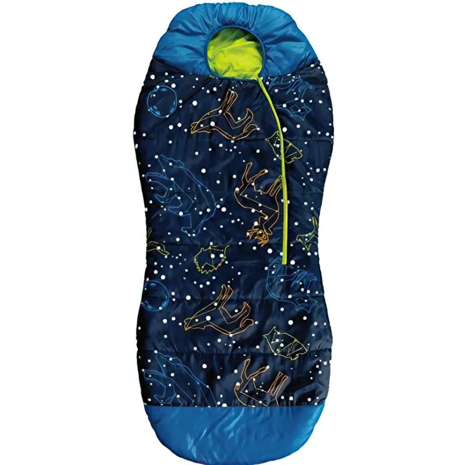 AceCamp kinderslaapzak met lichtsterren blauw 180 cm