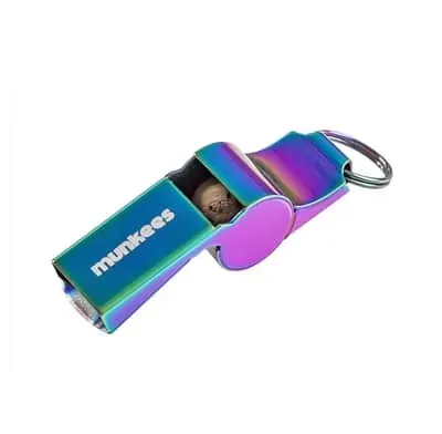 Munkees Coach signaalfluit aluminium met sleutelhanger