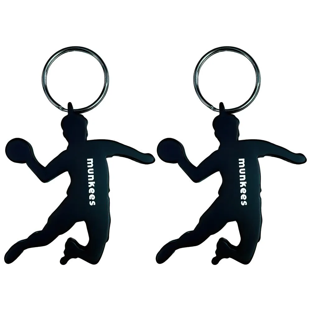 Munkees Handballer flesopener sleutelhanger 1x blauw aluminium