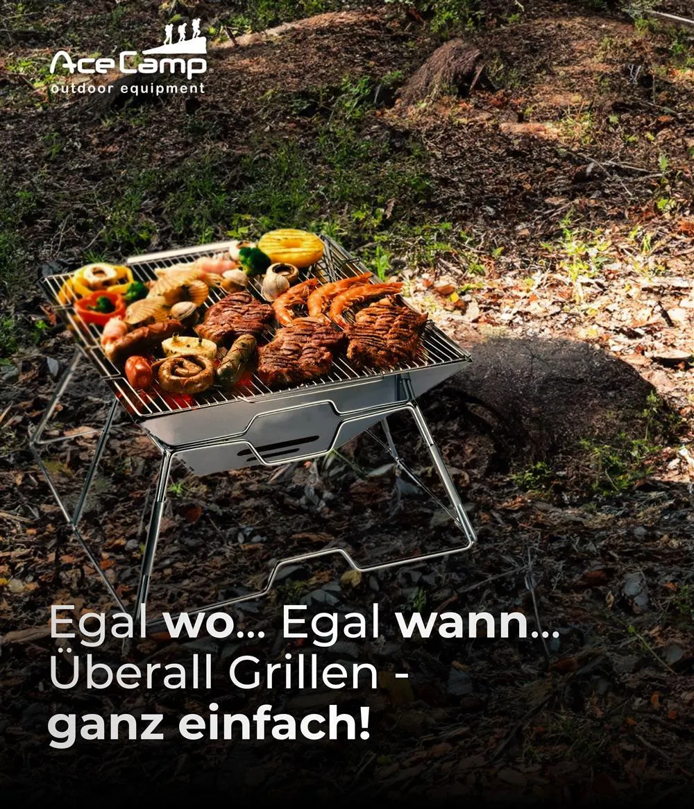 AceCamp To Go Medium houtskoolbarbecue opvouwbaar