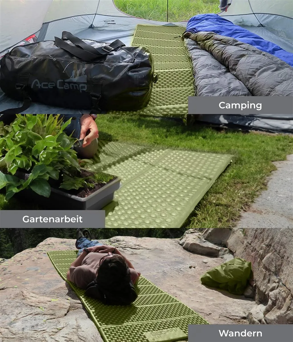 MUNKEES AceCamp Chill Star slaapmat groen 186x56 opvouwbaar