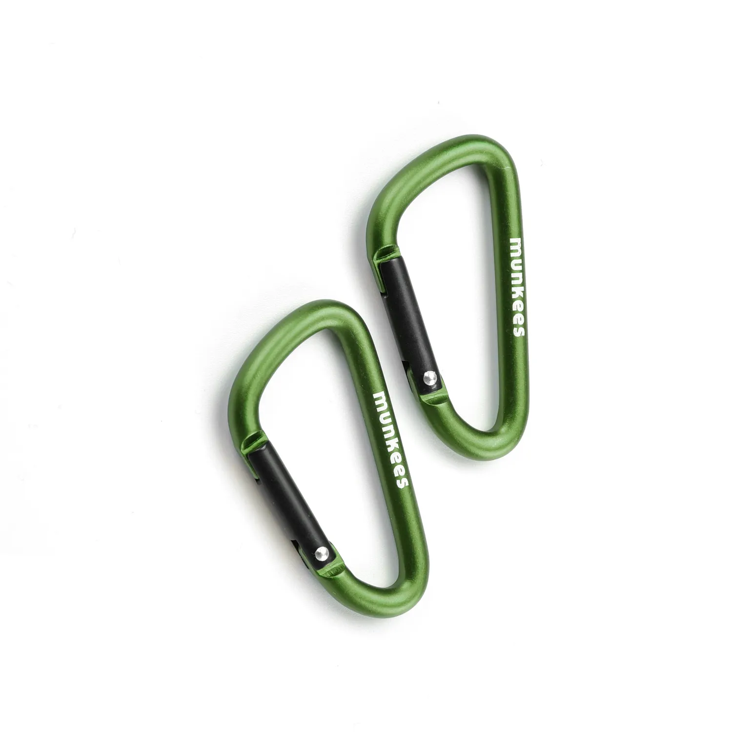 Munkees Karabiner D-vorm 50 mm karabijnhaak 2 stuks aluminium