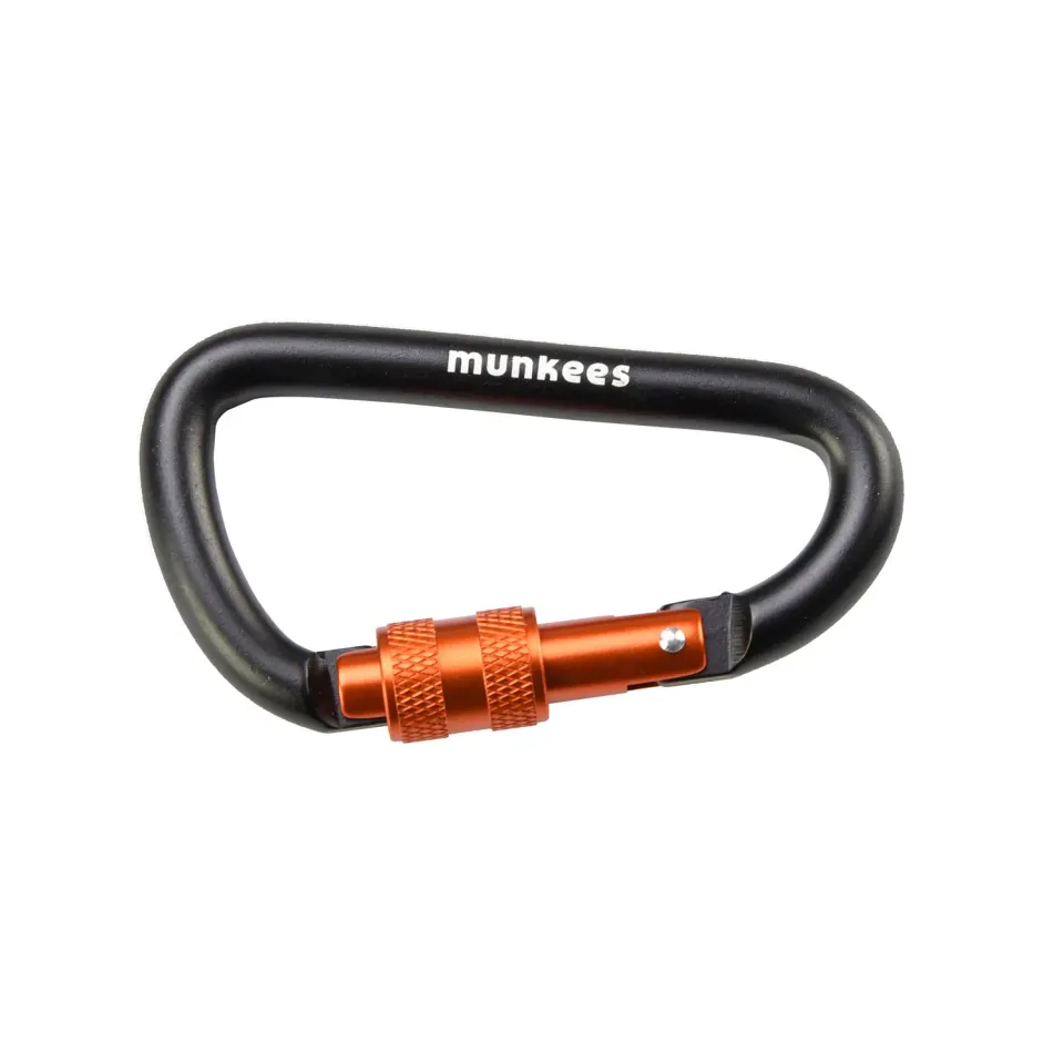 munkees karabijnhaak D-ring 80 mm schroefsluiting
