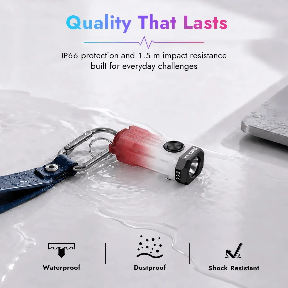 Wuben E2 Pulse mini zaklamp Gradient Red 150 lumen