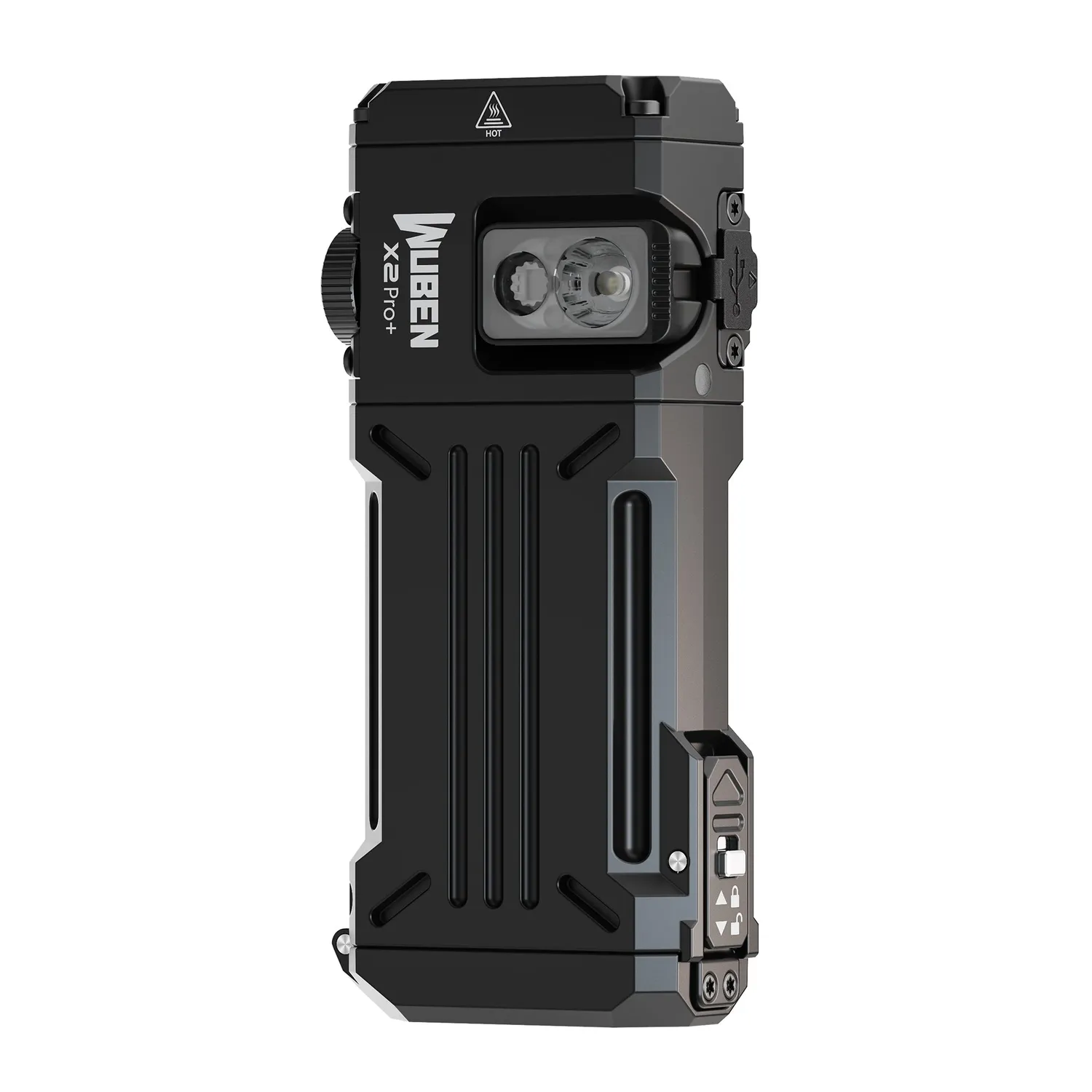 Wuben X2 Pro+ zaklamp zwart rood-wit 1500 lumen
