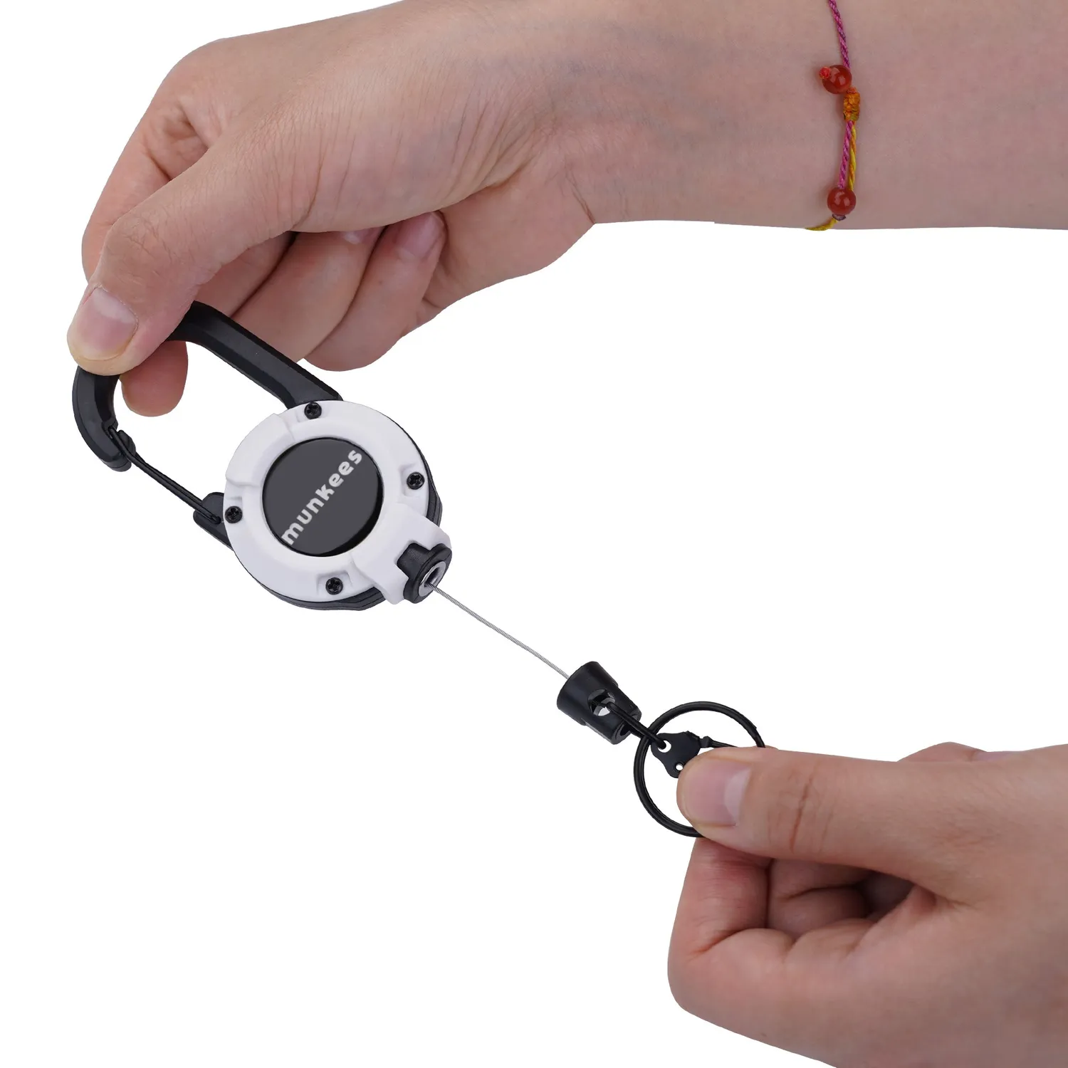 Munkees sleutelhanger karabiner met trekkoord