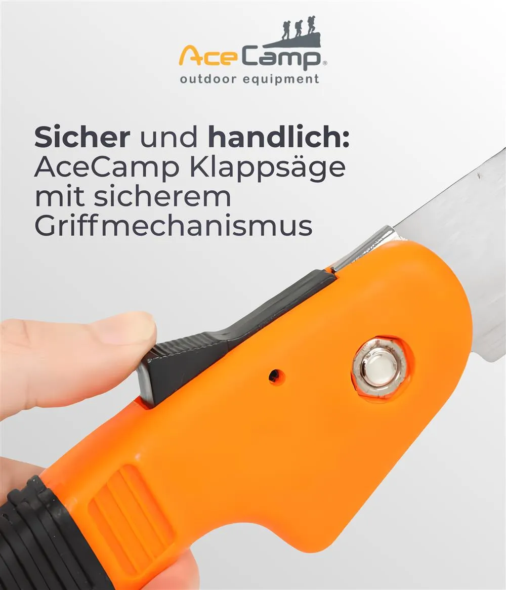 Munkees AceCamp vouwzaag 228 mm zwart oranje