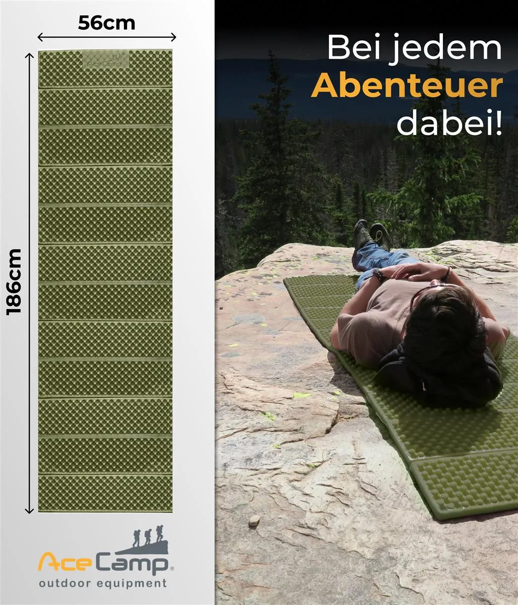 MUNKEES AceCamp Chill Star slaapmat groen 186x56 opvouwbaar