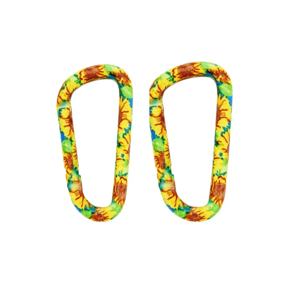Munkees Sunflower karabijnhaak sleutelhanger 2 stuks aluminium
