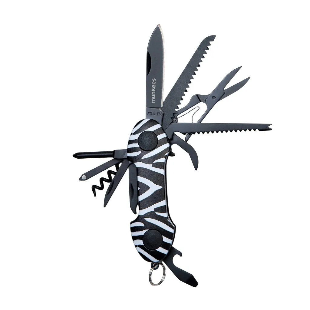 Munkees Zebra zakmes 15 functies multitool RVS