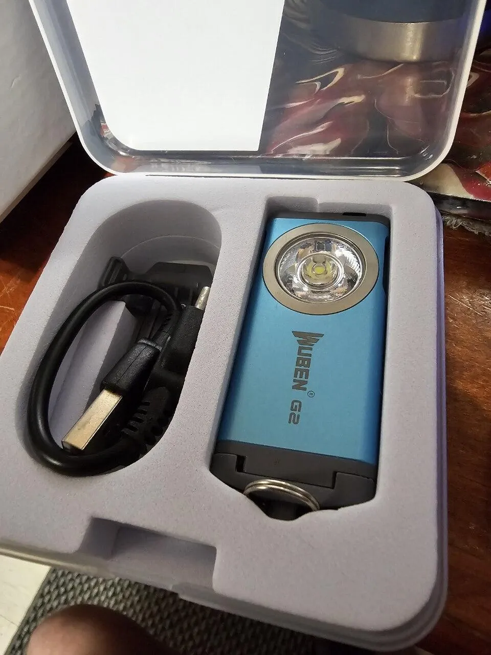 Wuben G2 mini zaklamp 500 lumen blauw sleutelhanger