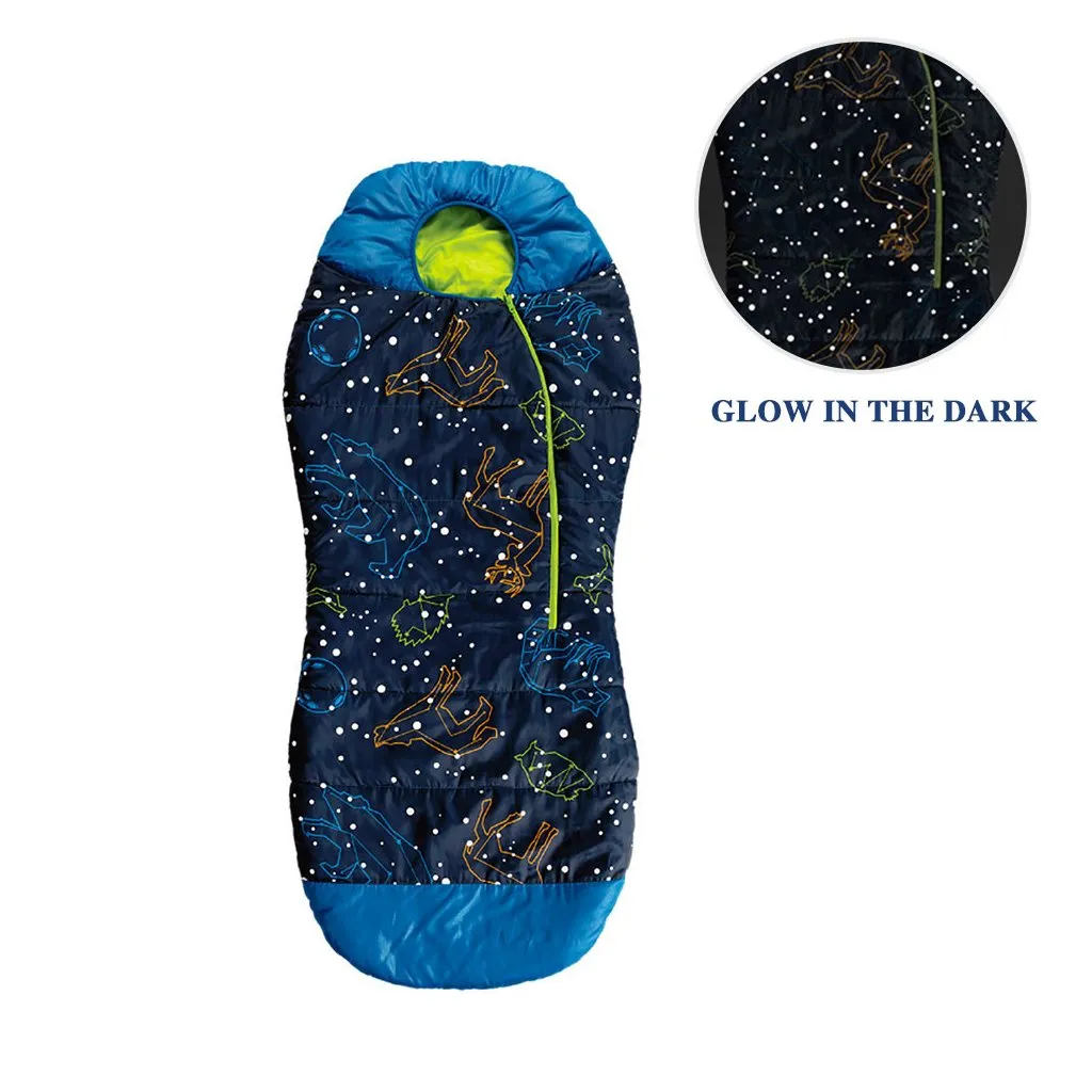 Munkees AceCamp kinderslaapzak glow 162 cm paars