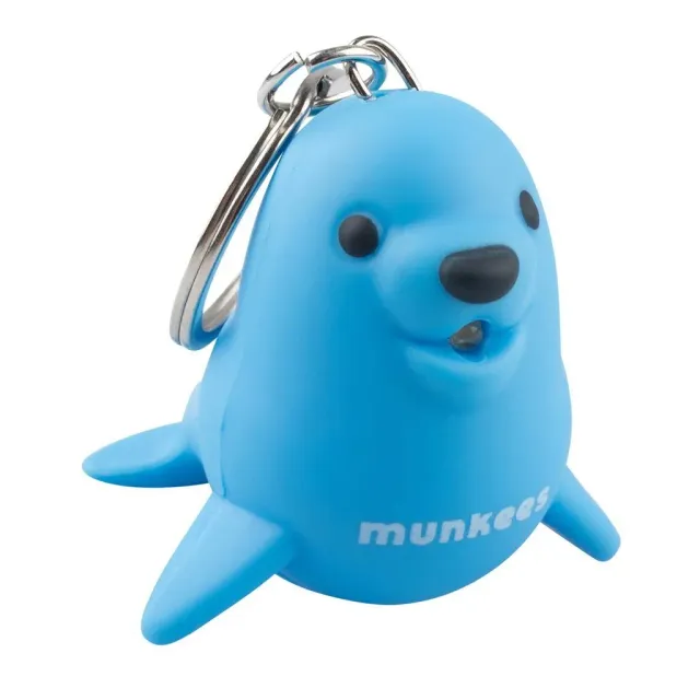 Munkees Zeeleeuw sleutelhanger LED blauw met geluid