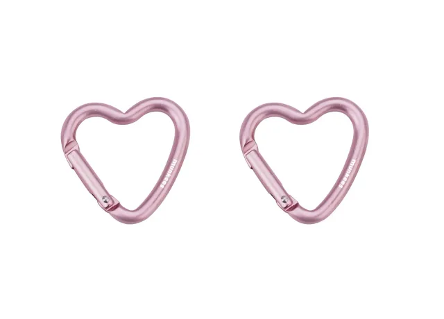 munkees mini karabijnhaak hart roze 2-pack
