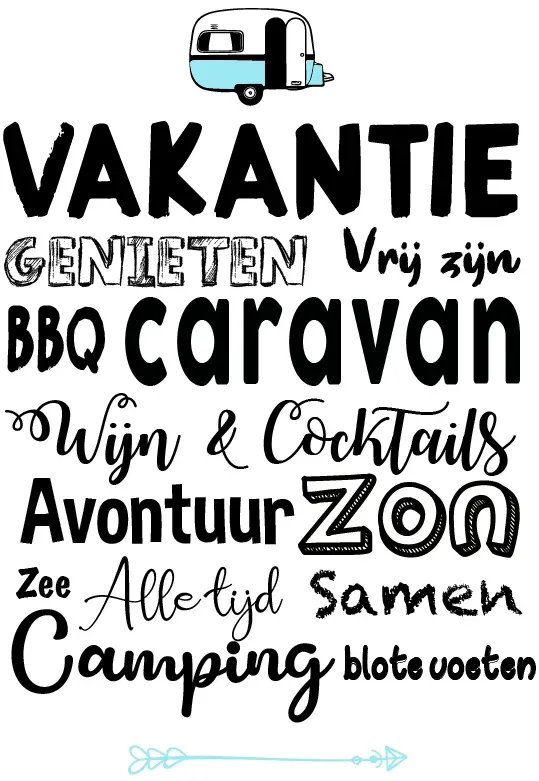 Caravanity Vakantie genieten vrij zijn sticker licht