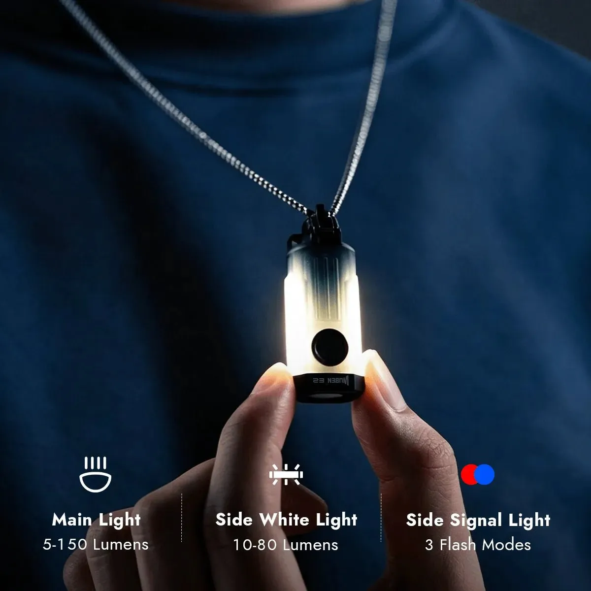 Wuben E2 Pulse mini zaklamp Gradient Red 150 lumen