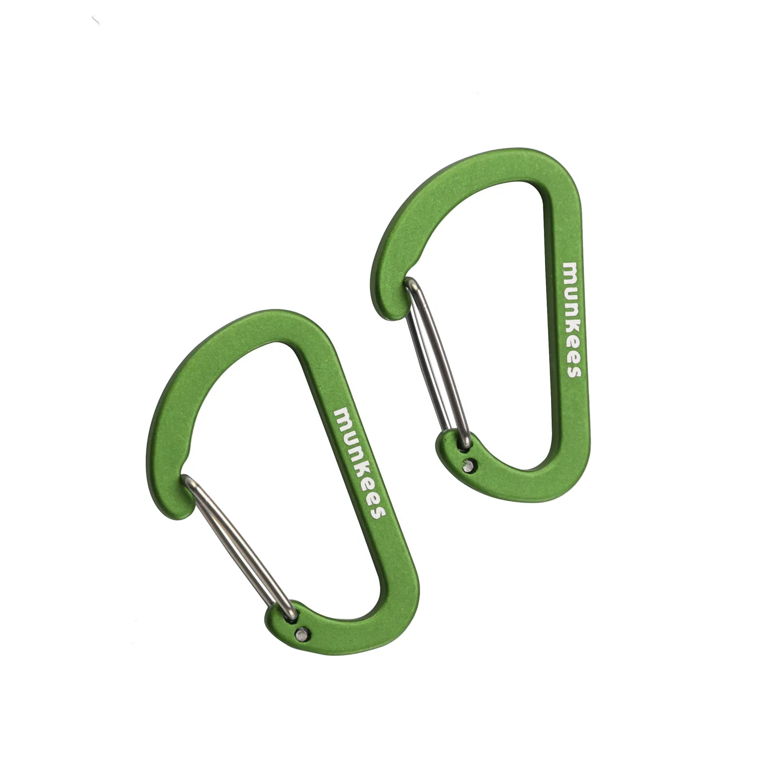 Munkees platte karabijnhaak 4 cm 2 stuks aluminium