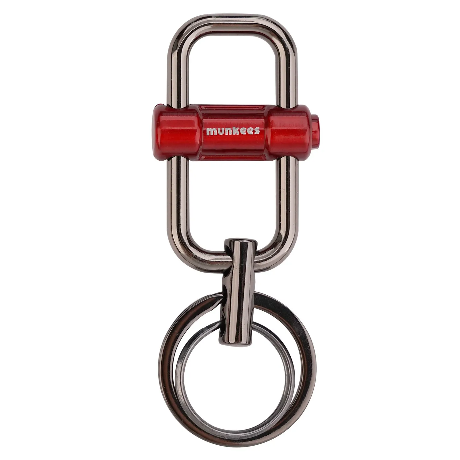 munkees Lock karabiner met schroefsluiting aluminium zilver