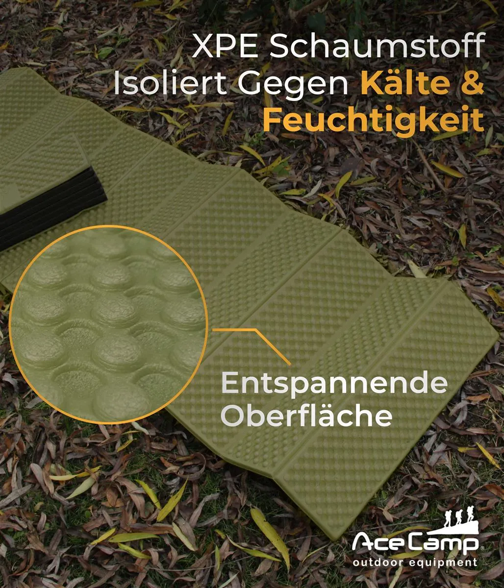 MUNKEES AceCamp Chill Star slaapmat groen 186x56 opvouwbaar