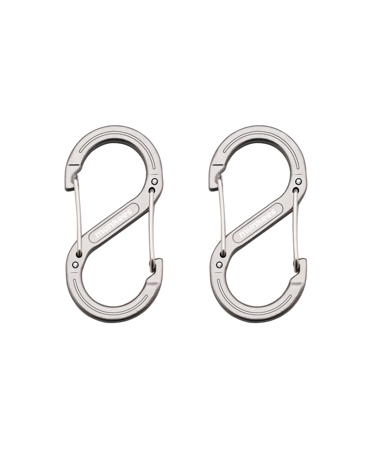 Munkees S-vorm karabijn aluminium 2 stuks voor tas en sleutels