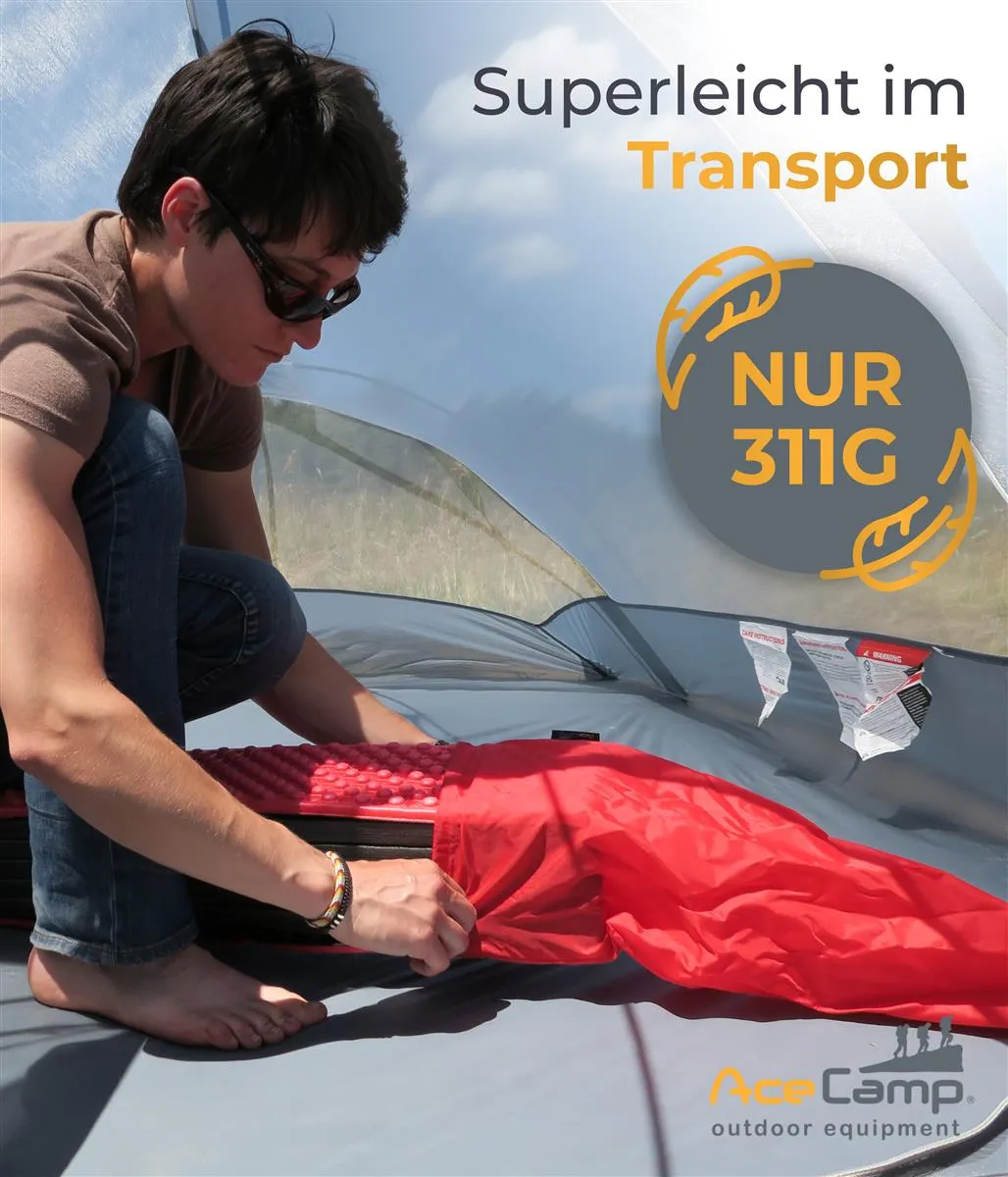 AceCamp Chill Star slaapmat 186x56 cm rood
