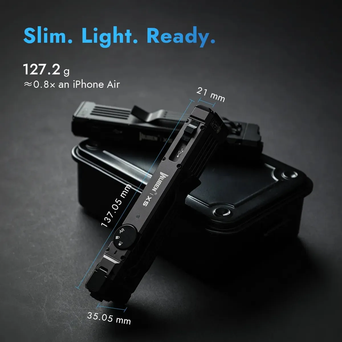 Wuben X5 3-in-1 zaklamp 1300 lumen grijs
