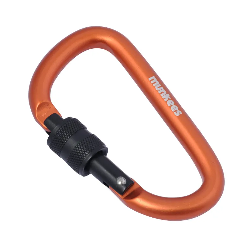 munkees karabijnhaak D-ring 80 mm schroefsluiting