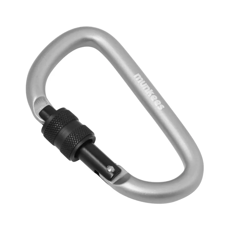 munkees karabijnhaak D-ring 80 mm schroefsluiting