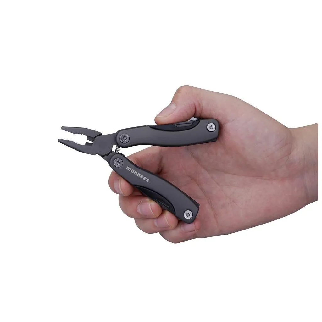 Munkees 9-in-1 multitool antraciet rvs inklapbaar