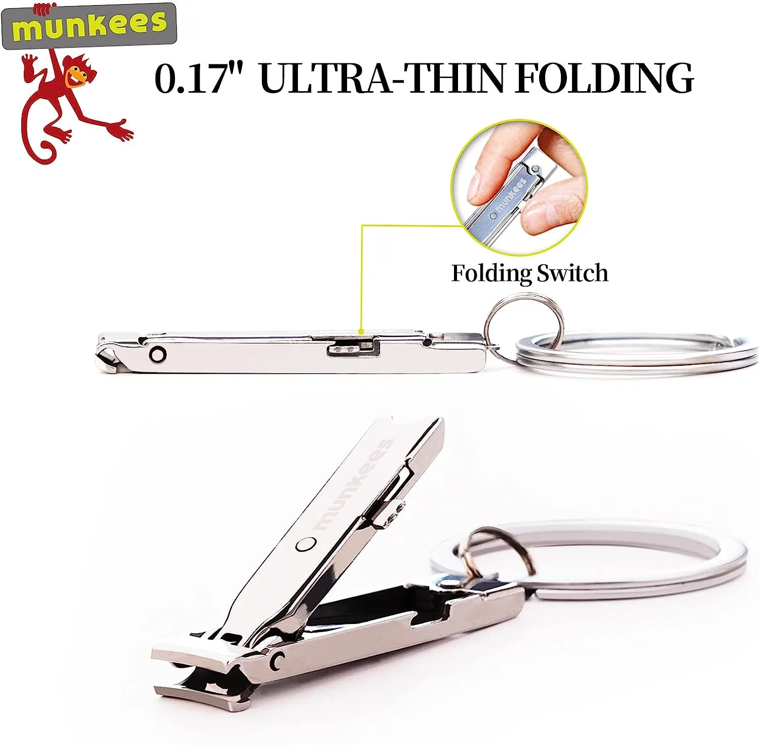 Munkees ultradunne mini nagelknipper sleutelhanger