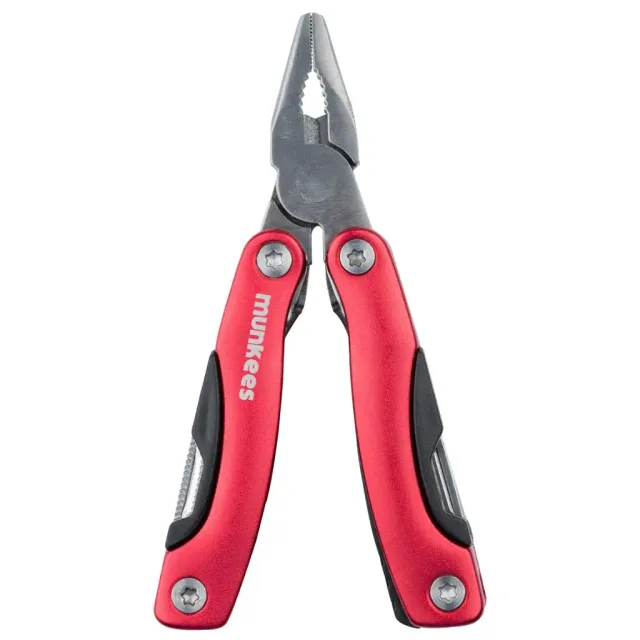 munkees multitool 9 functies rood RVS