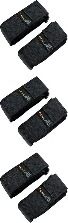 AceCamp klittenband riemen 2,5x60 cm 6 stuks zwart