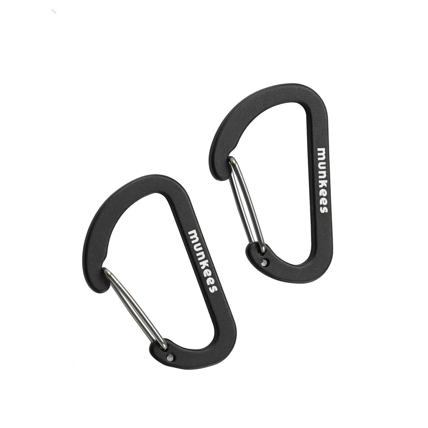 Munkees platte karabijnhaak 4 cm 2 stuks aluminium