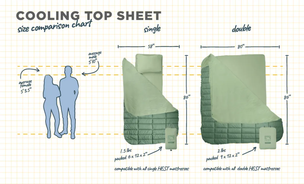 Hest Cooling Top Sheet laken jade single