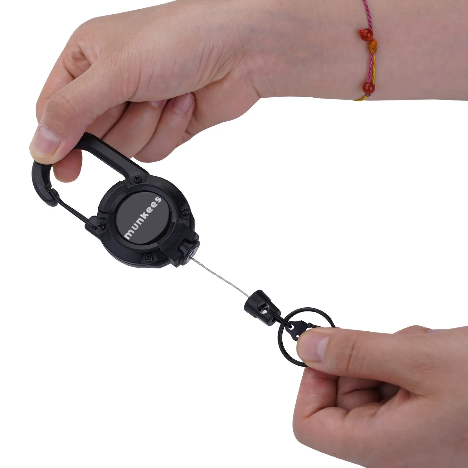 Munkees sleutelhanger karabiner met trekkoord