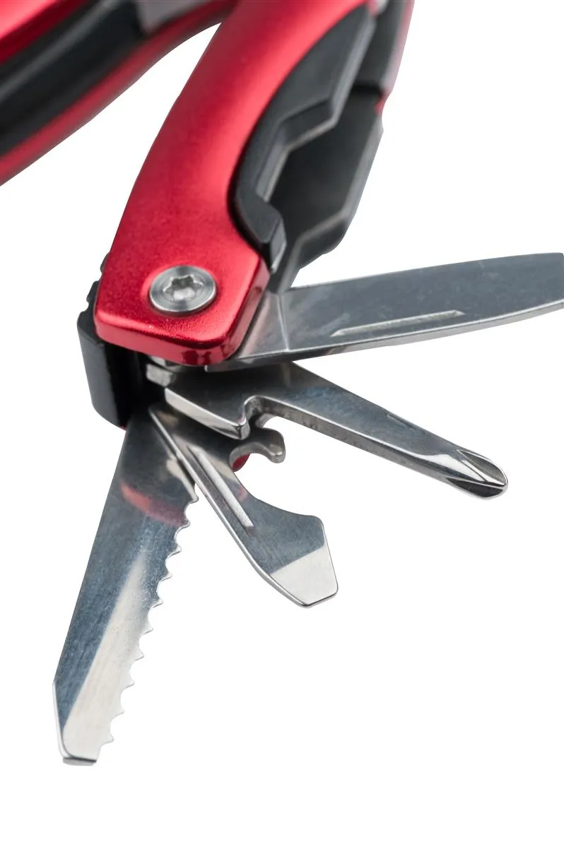 munkees multitool 9 functies rood RVS