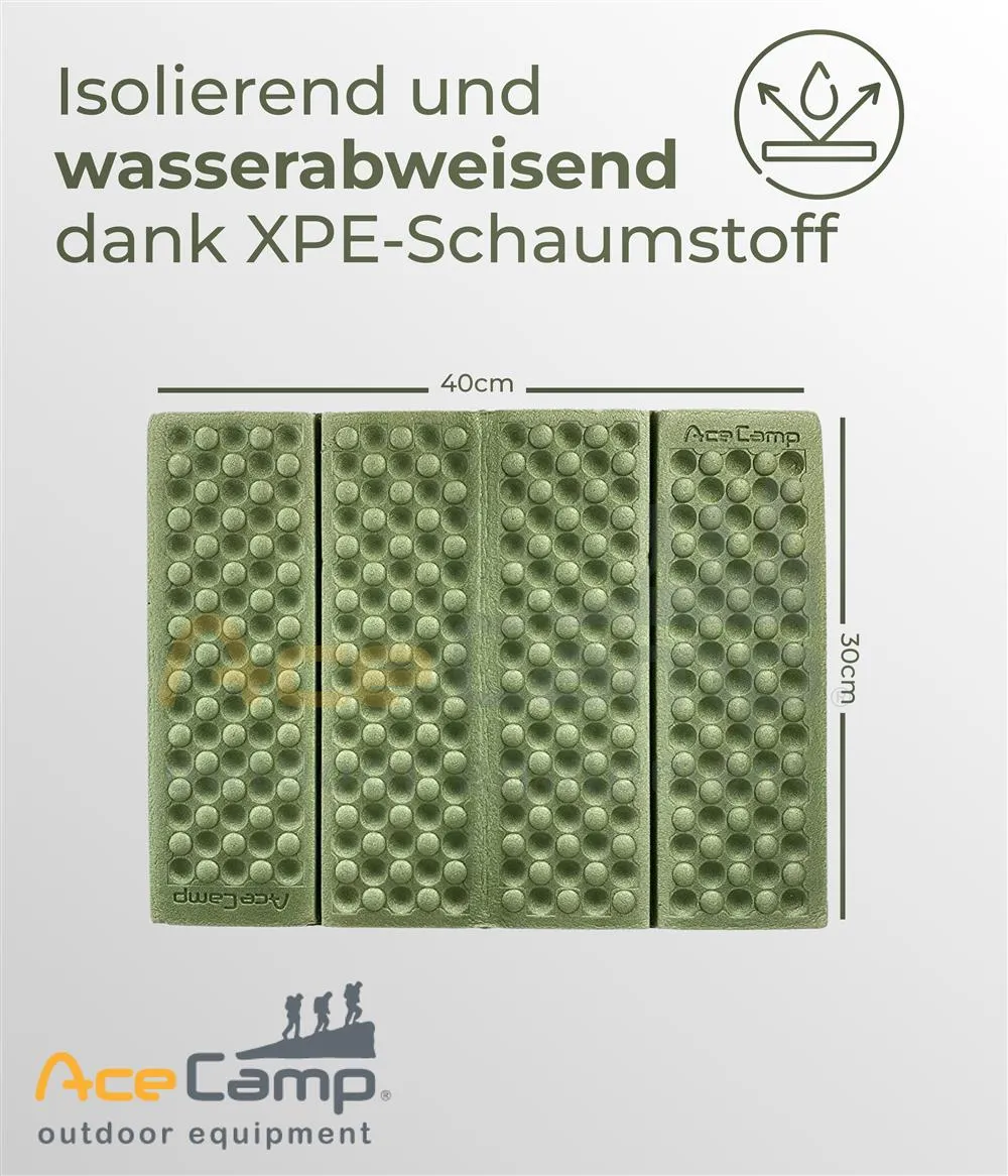 AceCamp thermozitkussen groen 40x30 cm opvouwbaar