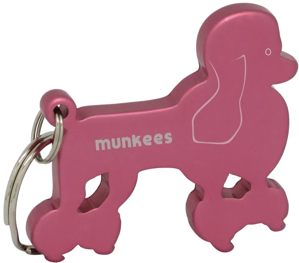 Munkees Poedel flesopener aluminium sleutelhanger
