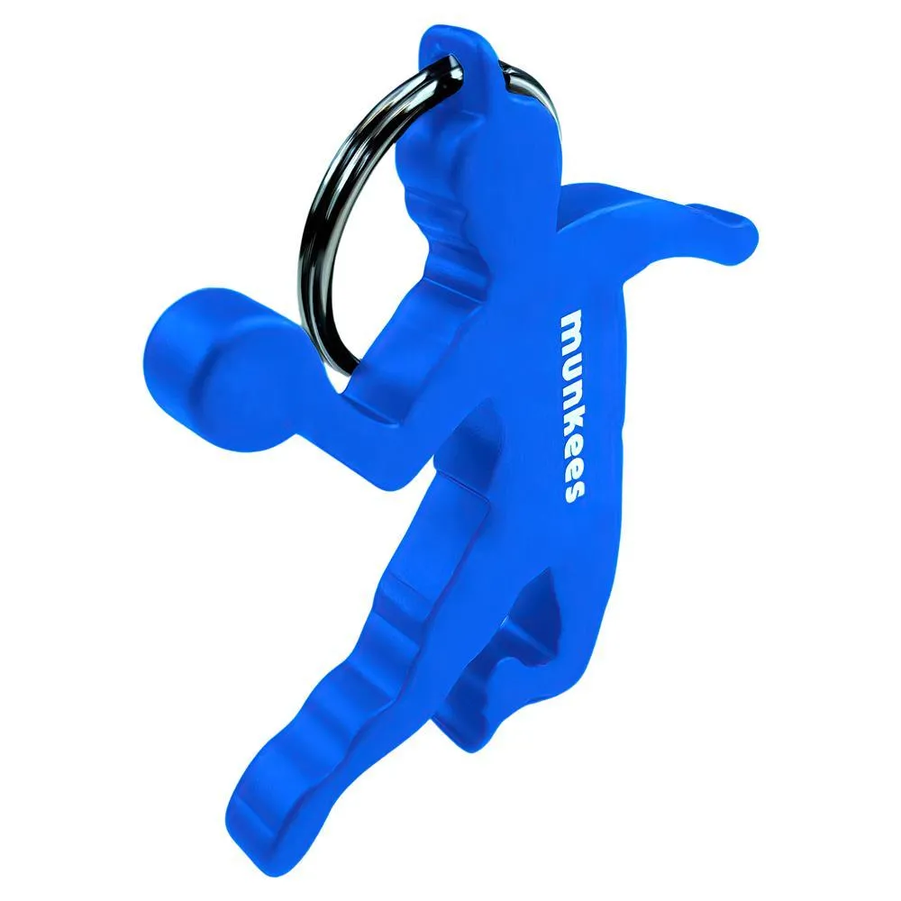 Munkees Handballer flesopener sleutelhanger 1x blauw aluminium